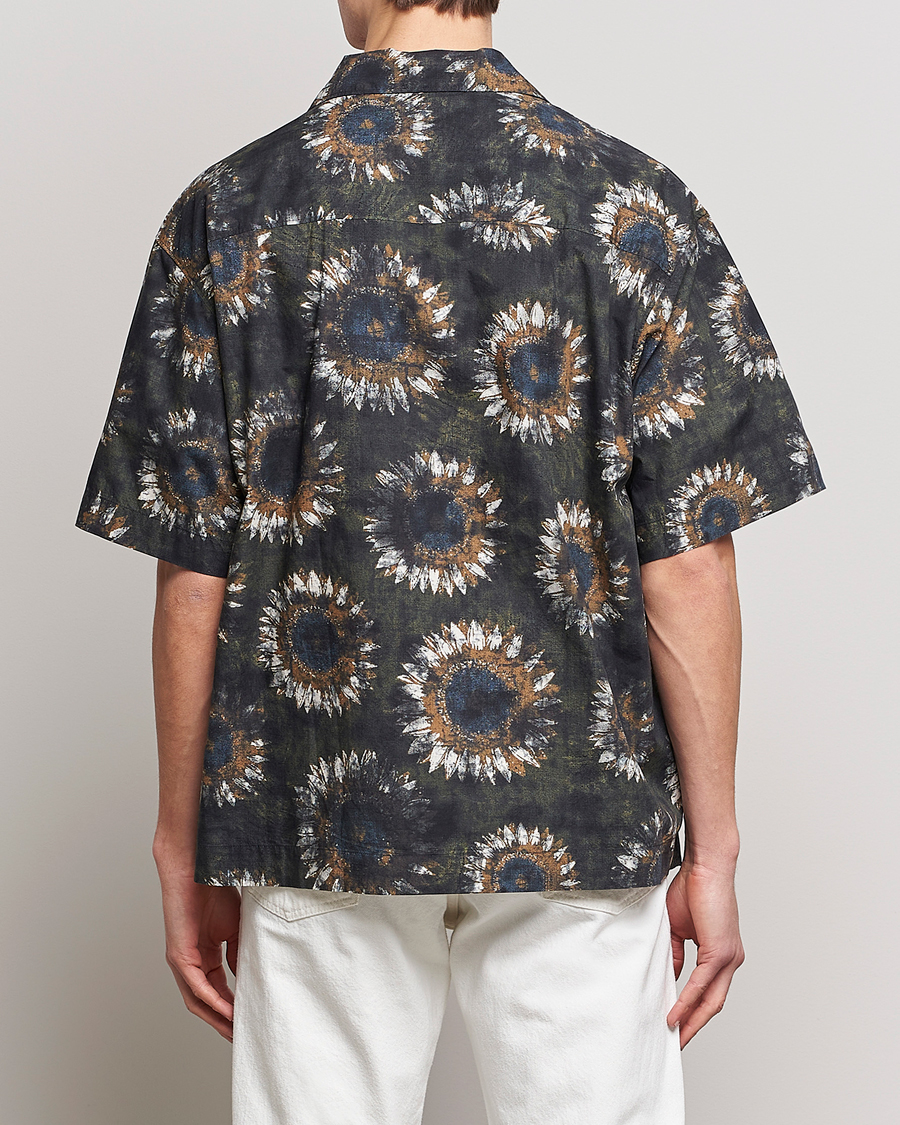 Herr | Skjortor | HUGO | Egeeno Printed Resort Collar Short Sleeve Shirt Green