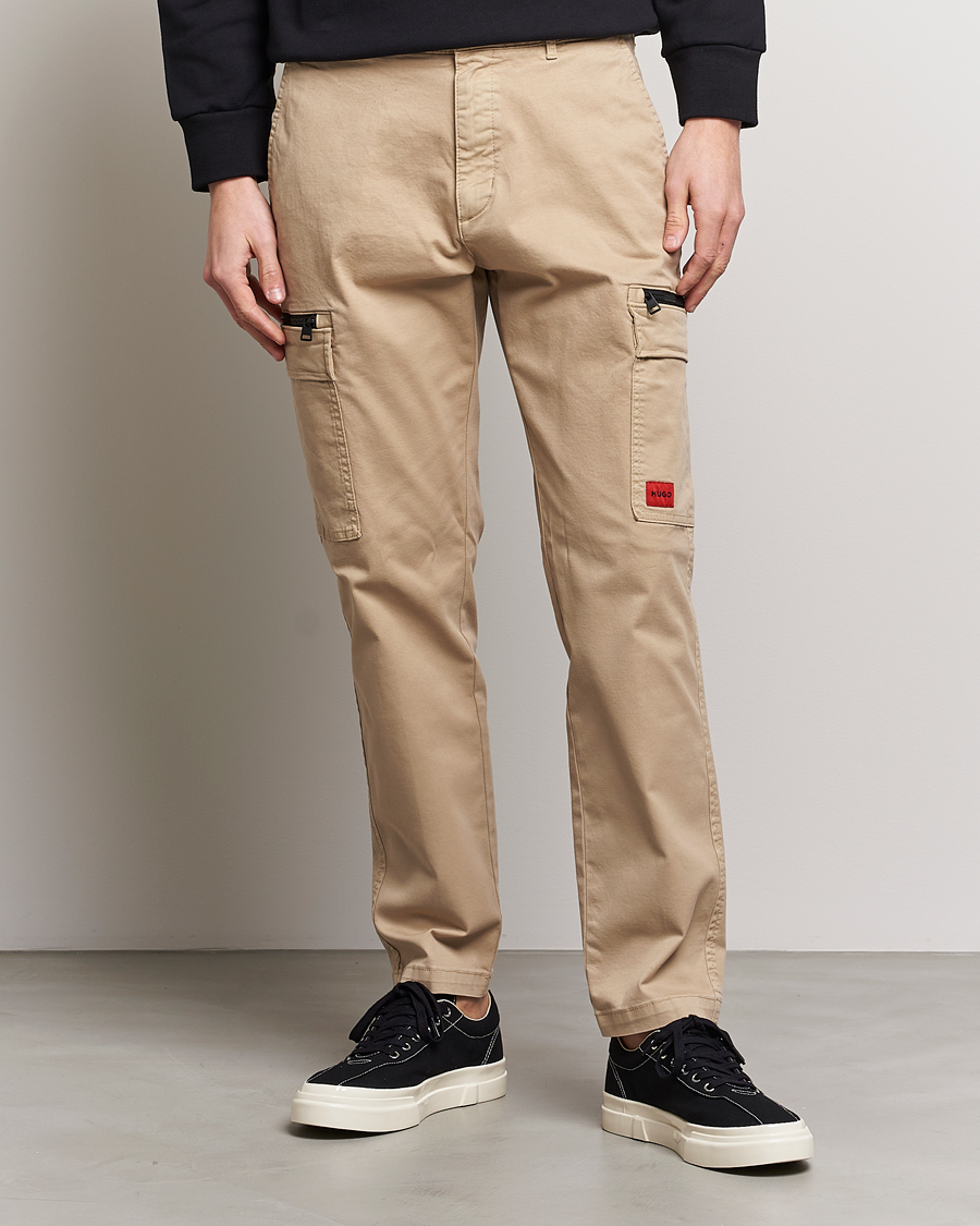 Herr | Byxor | HUGO | Glian Ripstop Cargo Pants Medium Beige