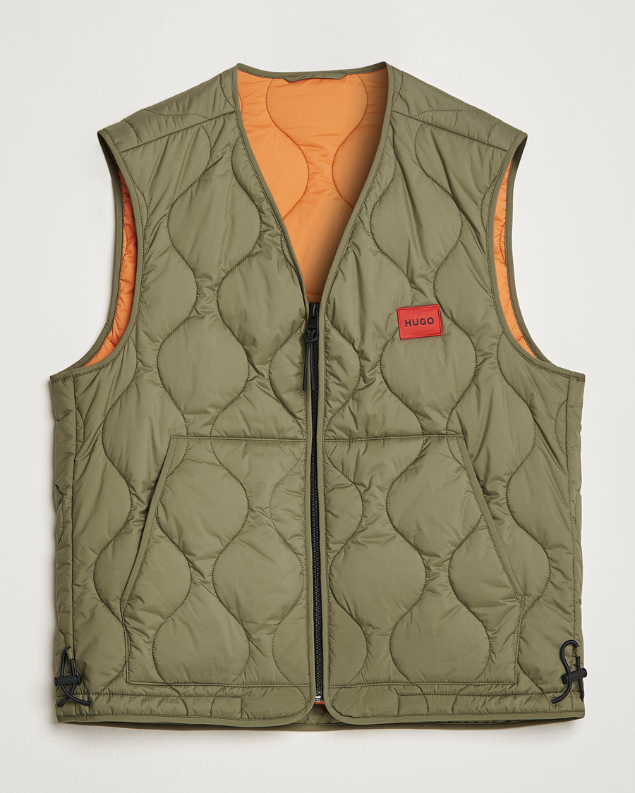 Herr | Västar | HUGO | Bethano Onion Quilt Vest Open Green