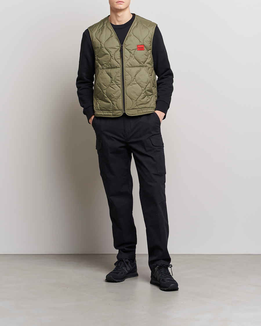 Herr | Västar | HUGO | Bethano Onion Quilt Vest Open Green