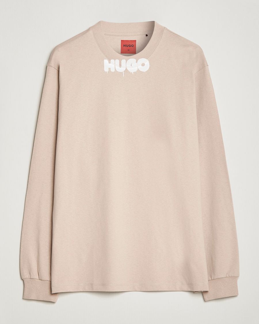Herr | Tröjor | HUGO | Dotopaxi Logo Crew Neck Sweatshirt Light Beige