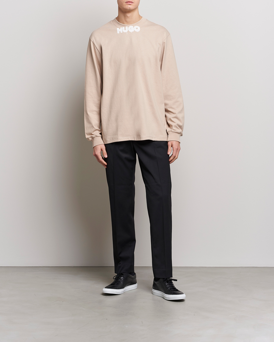 Herr | Tröjor | HUGO | Dotopaxi Logo Crew Neck Sweatshirt Light Beige