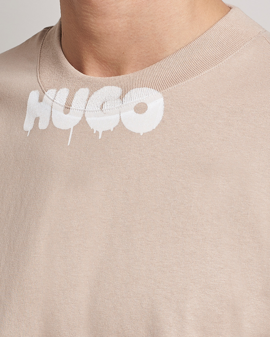 Herr | Tröjor | HUGO | Dotopaxi Logo Crew Neck Sweatshirt Light Beige