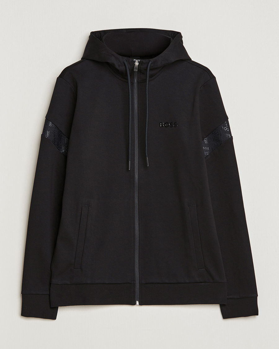 Herr | Tröjor | BOSS GREEN | Saggy Mirror Full-Zip Hoodie Black
