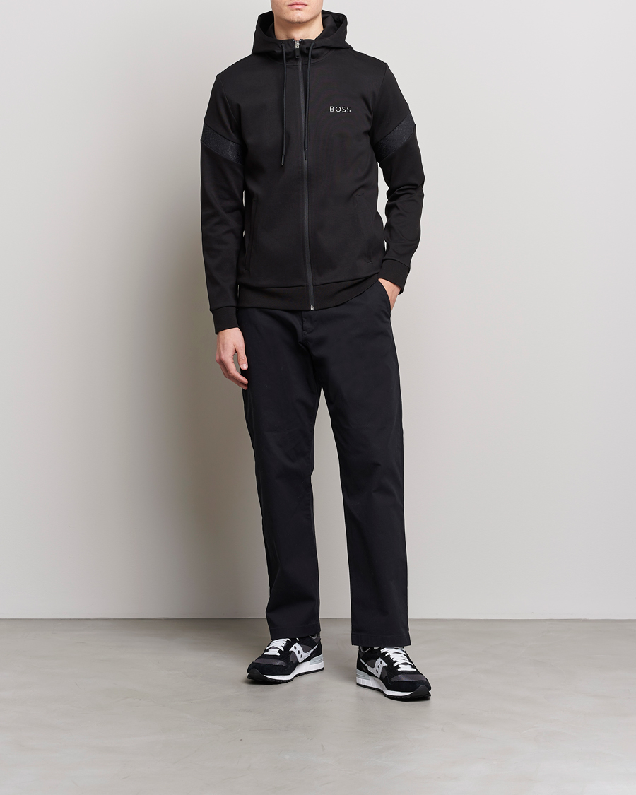 Herr | Tröjor | BOSS GREEN | Saggy Mirror Full-Zip Hoodie Black