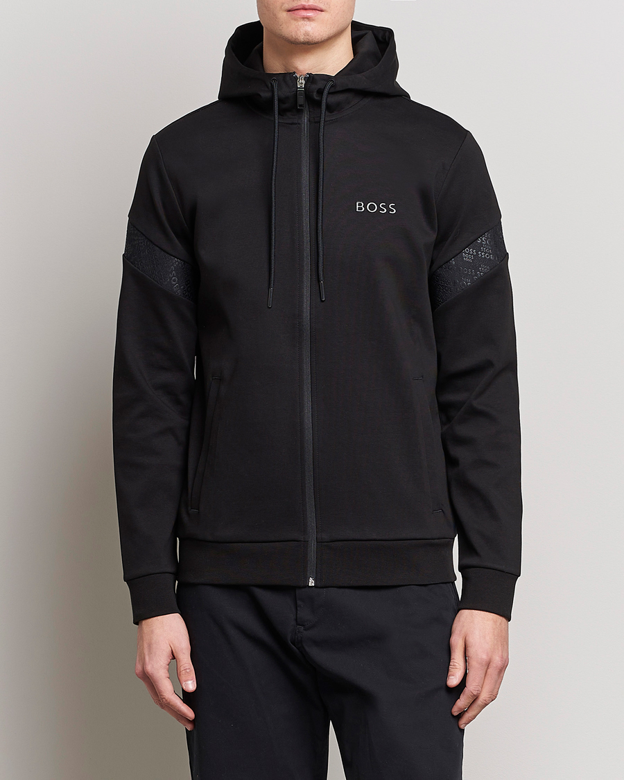 Herr | Tröjor | BOSS GREEN | Saggy Mirror Full-Zip Hoodie Black