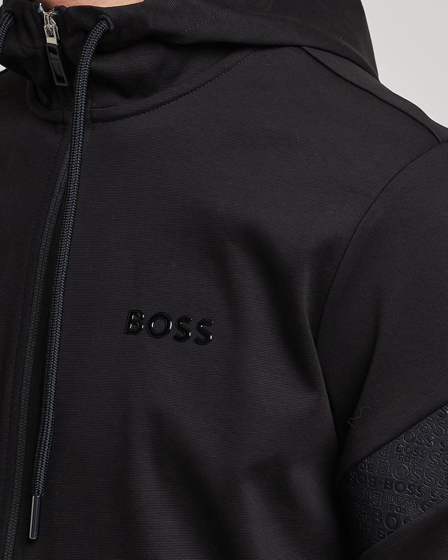 Herr | Tröjor | BOSS GREEN | Saggy Mirror Full-Zip Hoodie Black