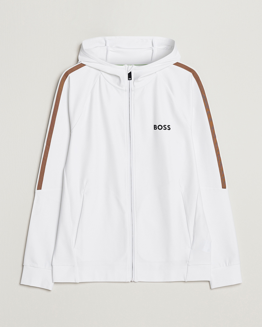 Herr | Tröjor | BOSS GREEN | Sicon Performance Full-Zip Hoodie White