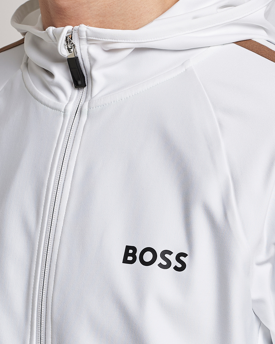 Herr | Tröjor | BOSS GREEN | Sicon Performance Full-Zip Hoodie White