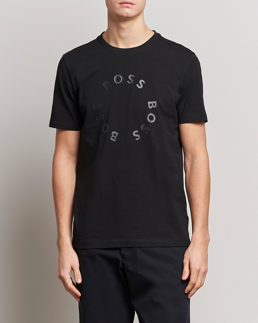 Herr |  | BOSS GREEN | Circle Logo Crew Neck T-Shirt Black