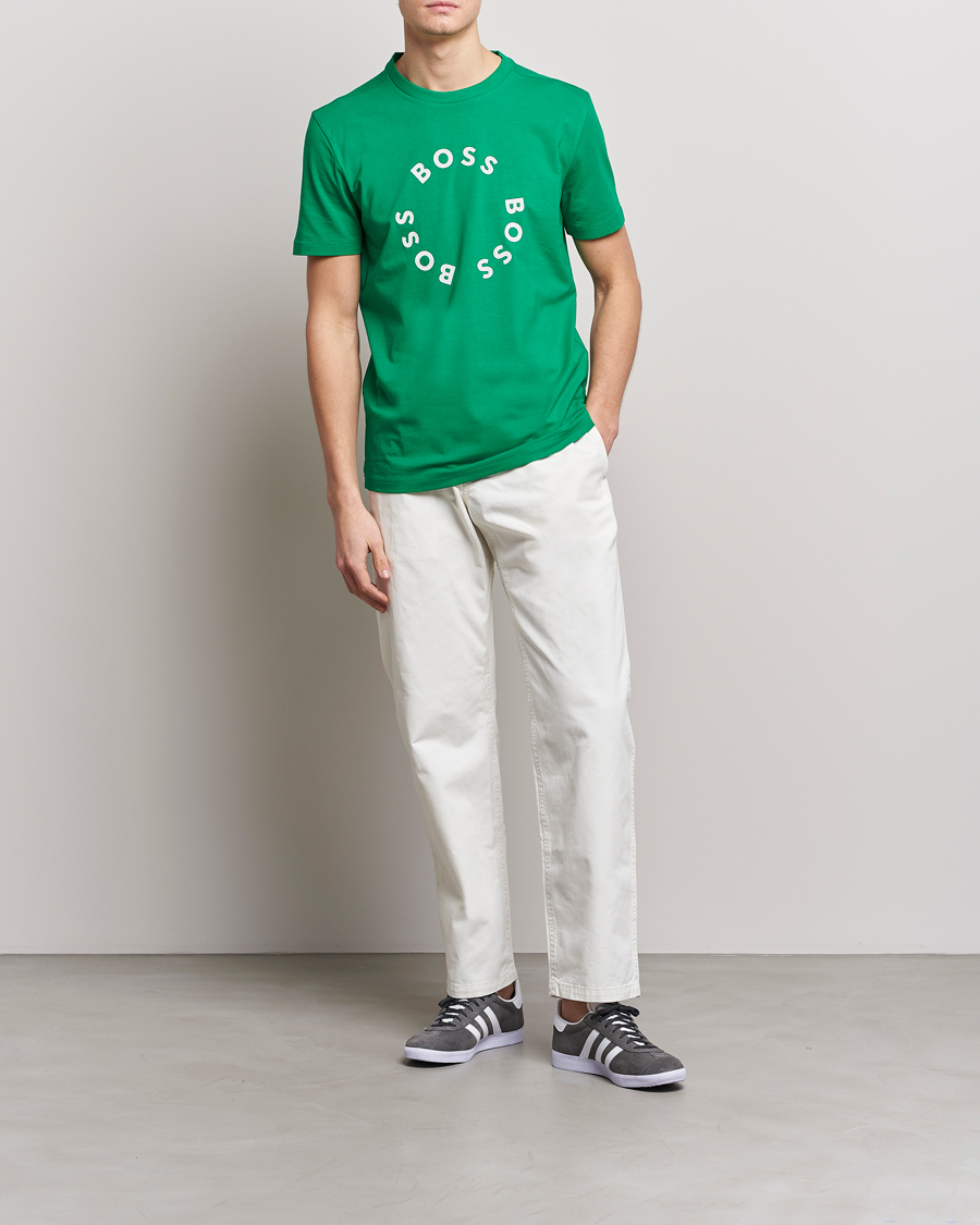 Herr | T-Shirts | BOSS GREEN | Circle Logo Crew Neck T-Shirt Open Green
