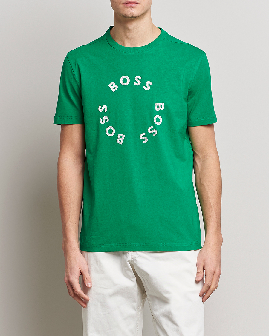 Herr | T-Shirts | BOSS GREEN | Circle Logo Crew Neck T-Shirt Open Green