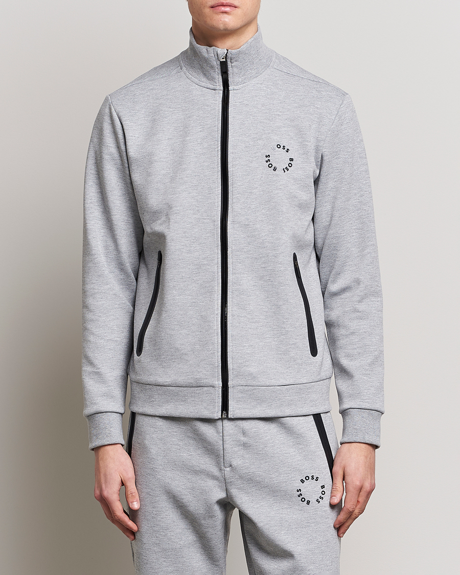Herr | Tröjor | BOSS GREEN | Skaz Full-Zip Light Grey