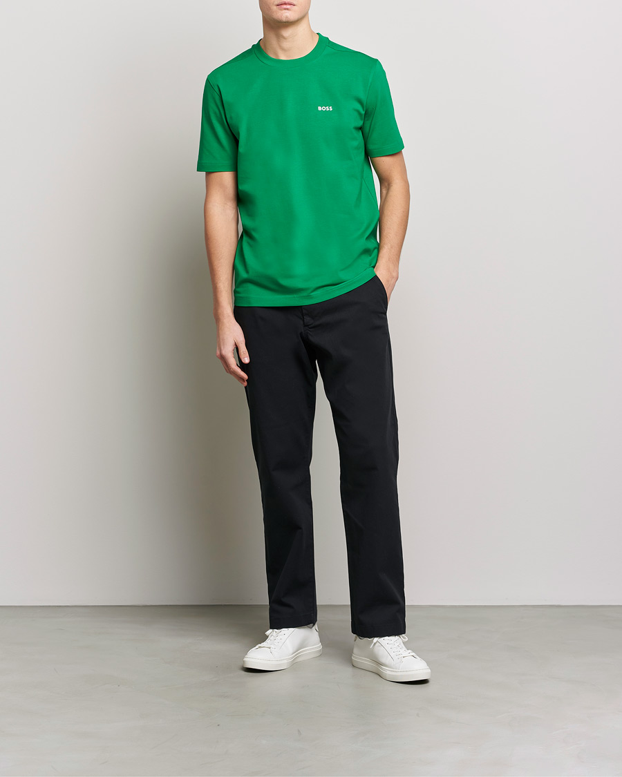 Herr | T-Shirts | BOSS GREEN | Logo Crew Neck T-Shirt Open Green