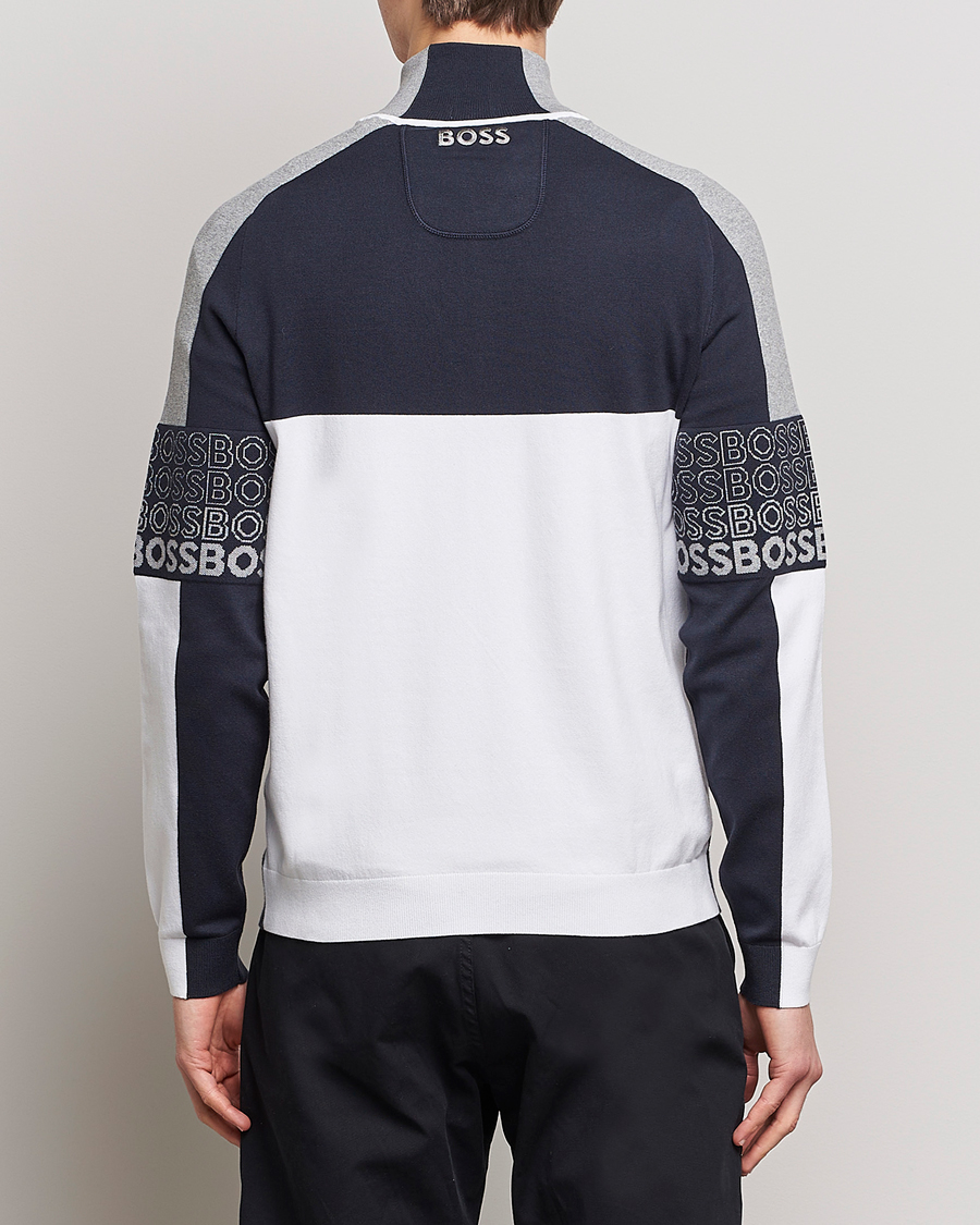 Herr | Tröjor | BOSS GREEN | Zolko Knitted Half-Zip Dark Blue