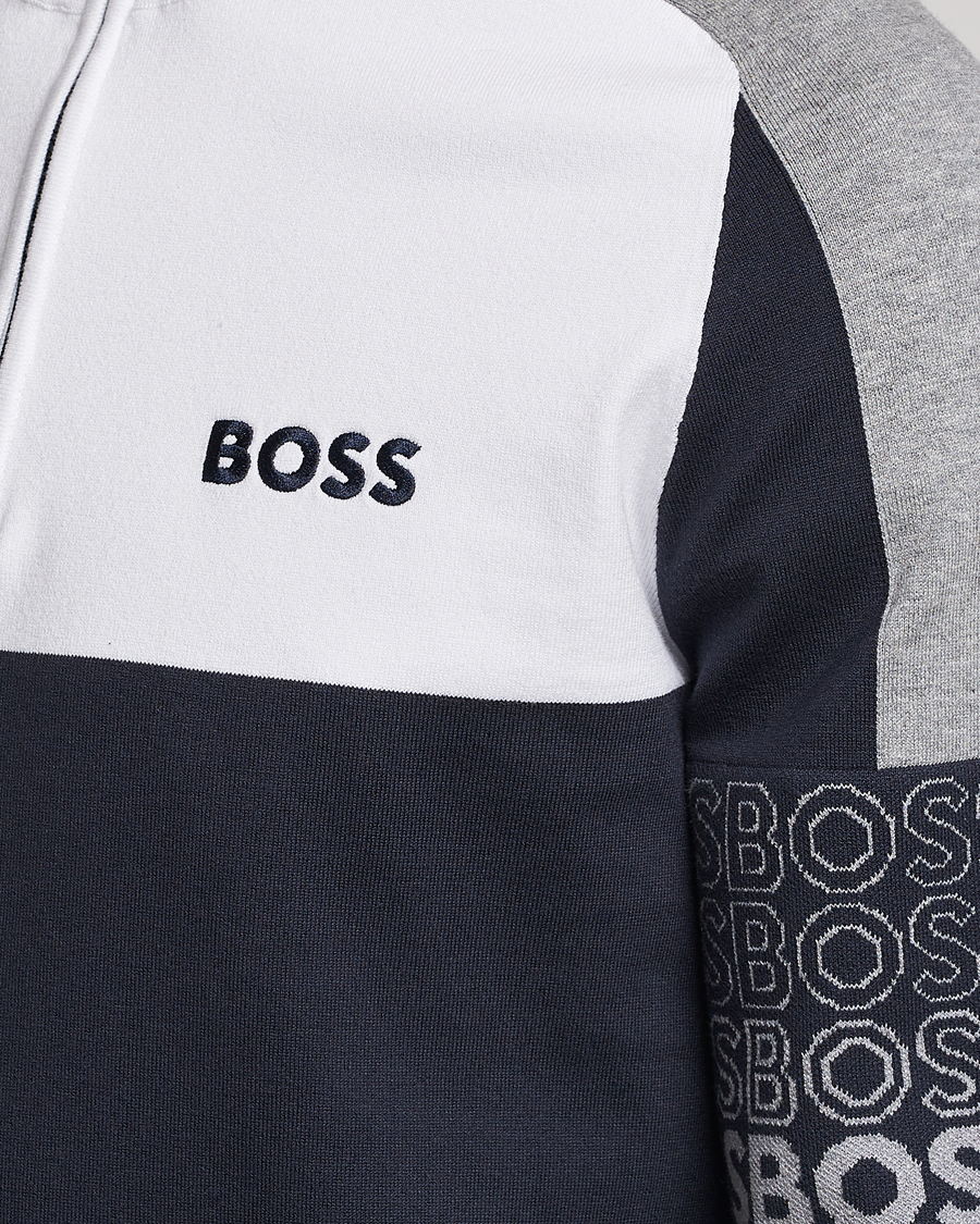 Herr | Tröjor | BOSS GREEN | Zolko Knitted Half-Zip Dark Blue