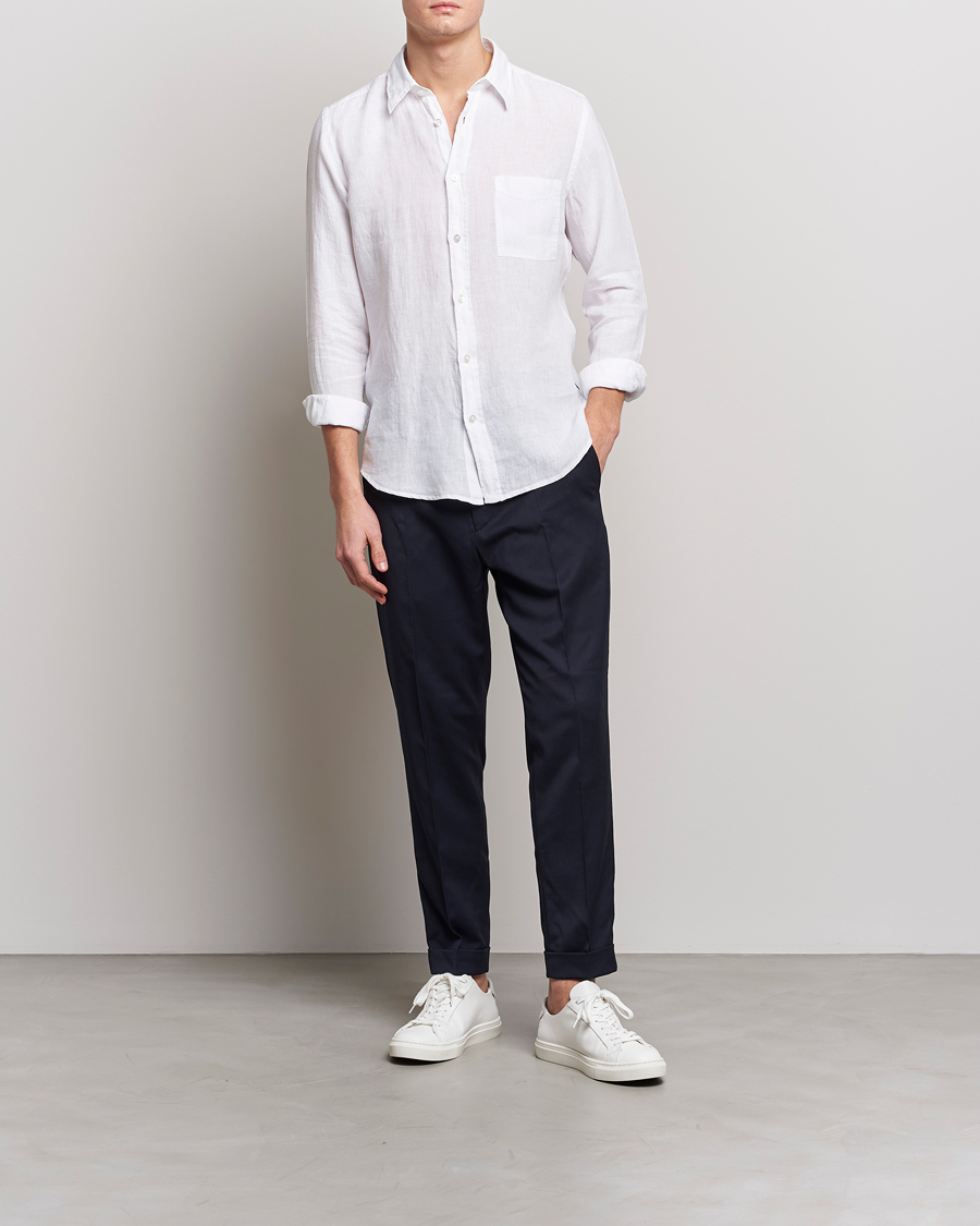 Herr | Skjortor | BOSS ORANGE | Relegant Linen Shirt White