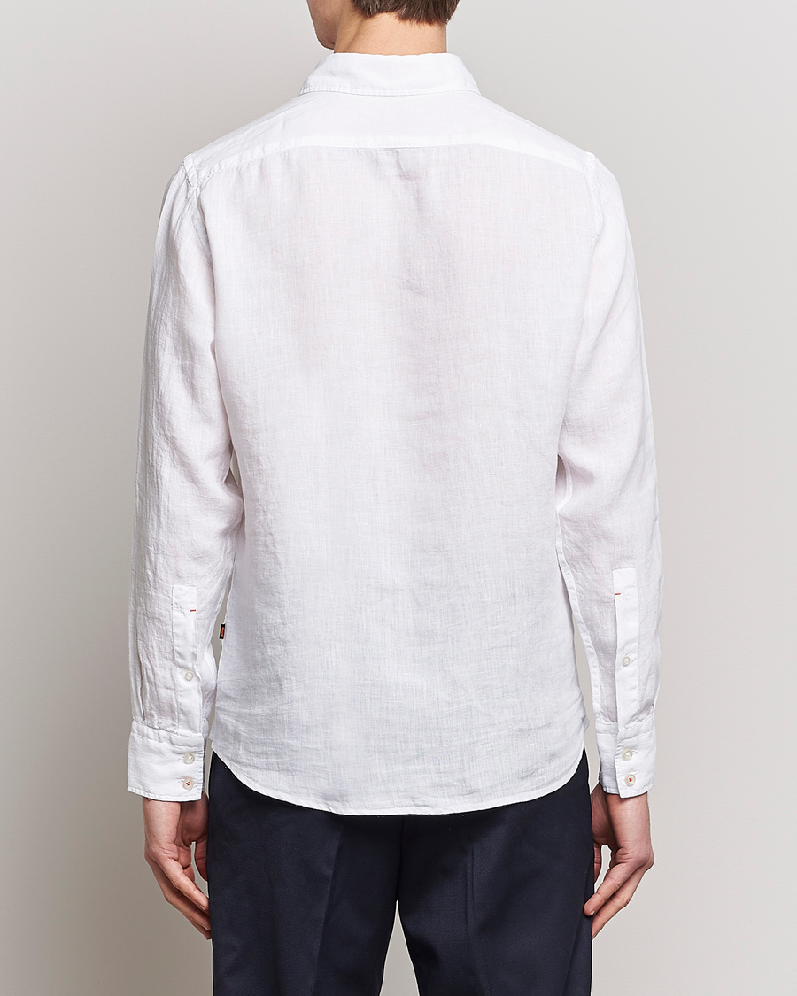 Herr | Skjortor | BOSS ORANGE | Relegant Linen Shirt White