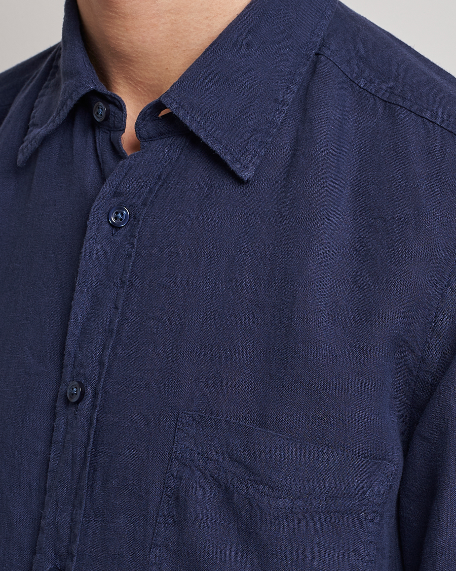 Herr | Skjortor | BOSS ORANGE | Relegant Linen Shirt Navy