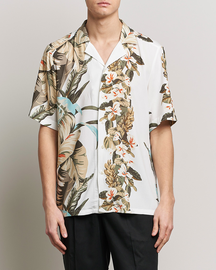 Herr | BOSS ORANGE | BOSS ORANGE | Rayer Resort Collar Printed Short Sleeve Shirt Whi