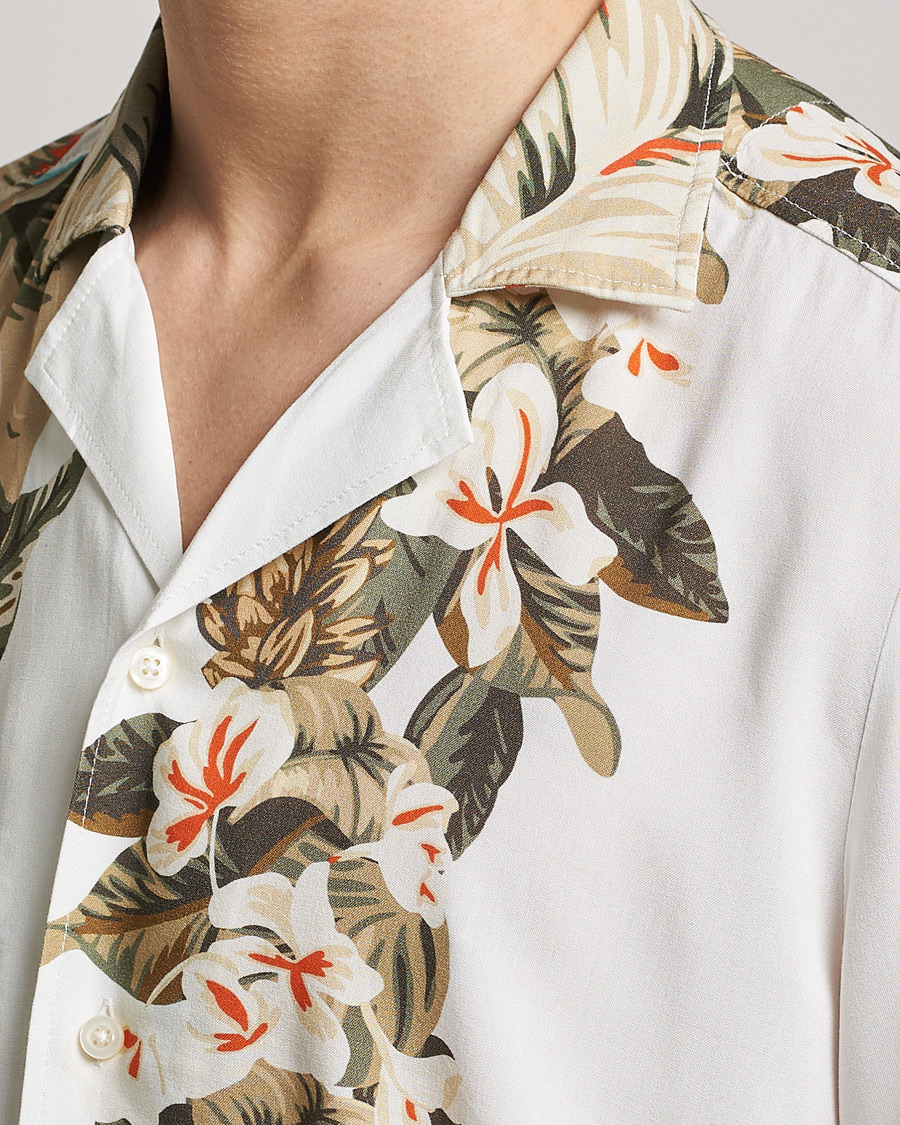 Herr | Skjortor | BOSS ORANGE | Rayer Resort Collar Printed Short Sleeve Shirt Whi