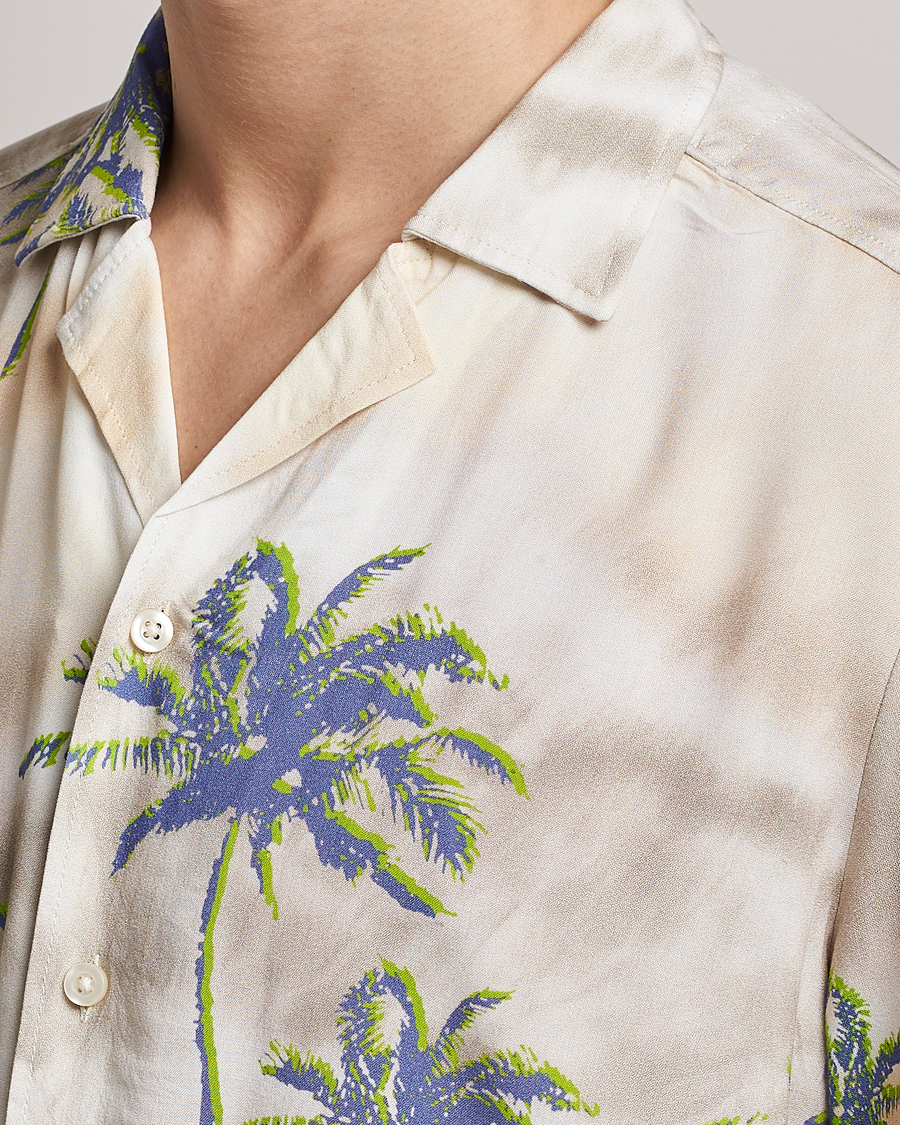 Herr | Skjortor | BOSS ORANGE | Rayer Resort Collar Printed Short Sleeve Shirt Bei
