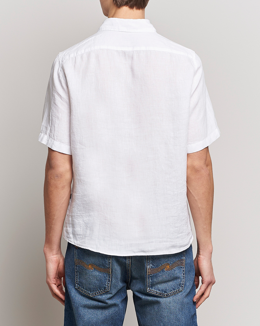 Herr | Skjortor | BOSS ORANGE | Rash Linen Short Sleeve Shirt White