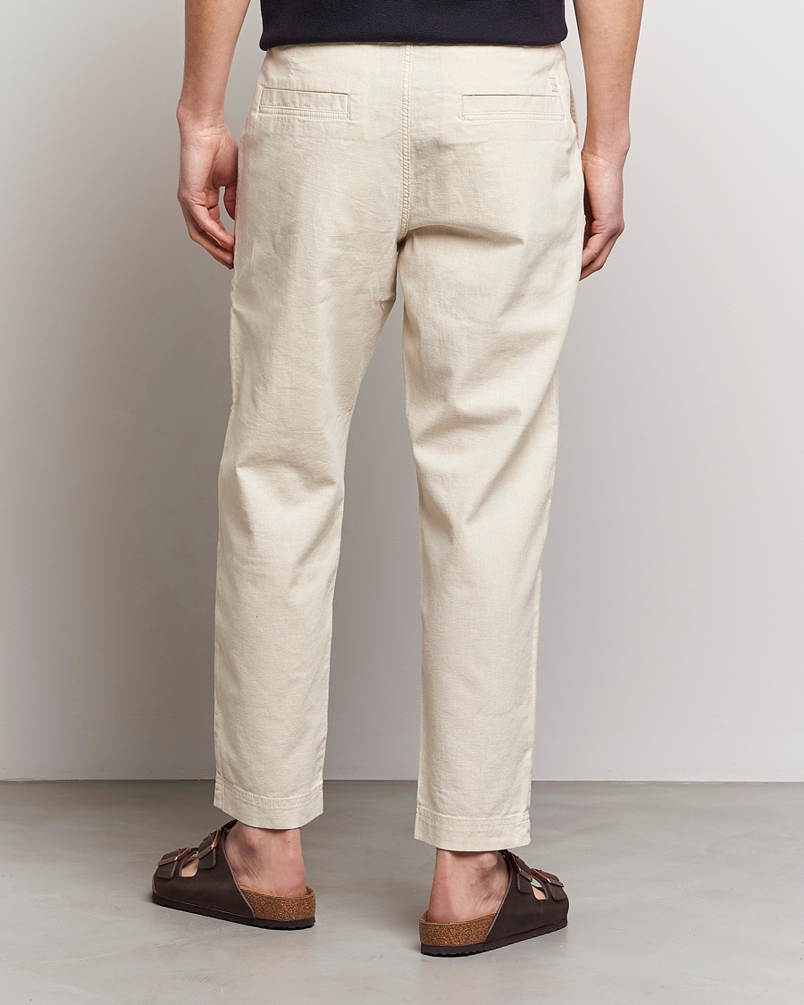Herr | Byxor | BOSS ORANGE | Sisla Cotton/Linen Drawstring Pants Light Beige