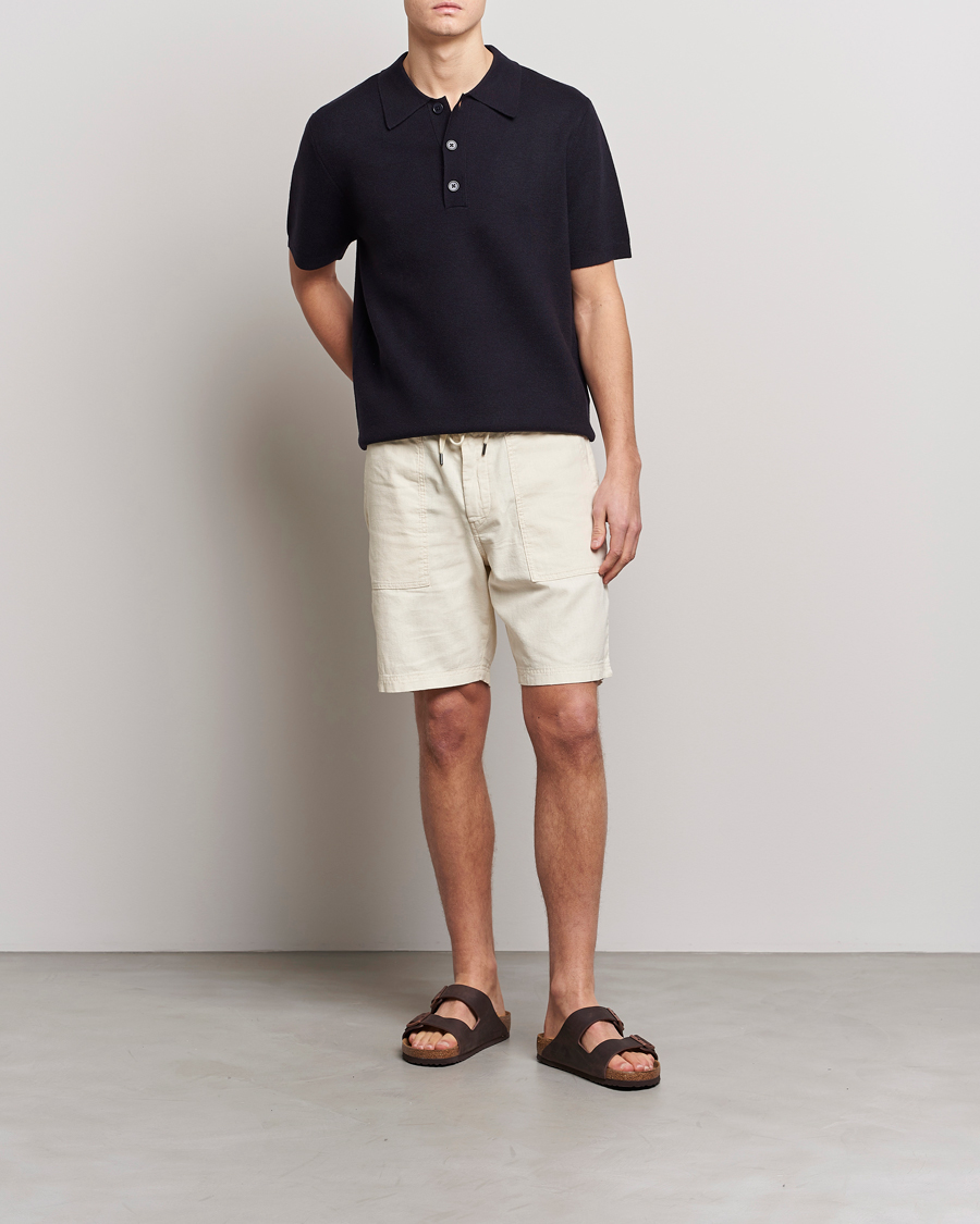 Herr | Shorts | BOSS ORANGE | Sisla Cotton/Linen Drawstring Shorts Light Beige
