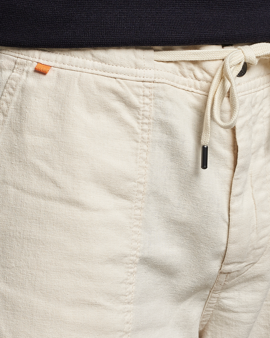 Herr | Shorts | BOSS ORANGE | Sisla Cotton/Linen Drawstring Shorts Light Beige