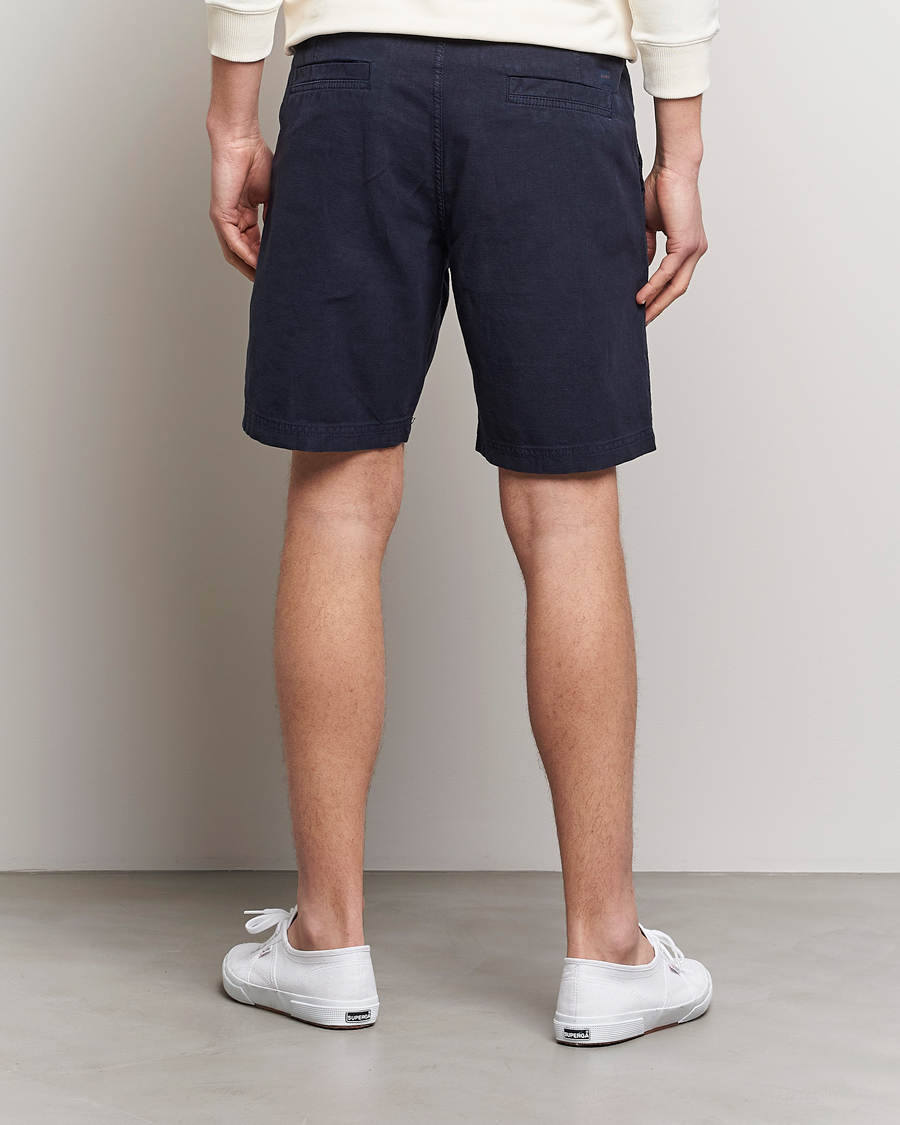 Herr | Shorts | BOSS ORANGE | Sisla Cotton/Linen Drawstring Shorts Dark Blue