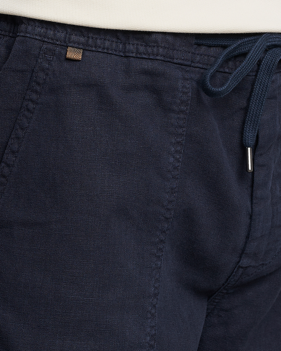 Herr | Shorts | BOSS ORANGE | Sisla Cotton/Linen Drawstring Shorts Dark Blue