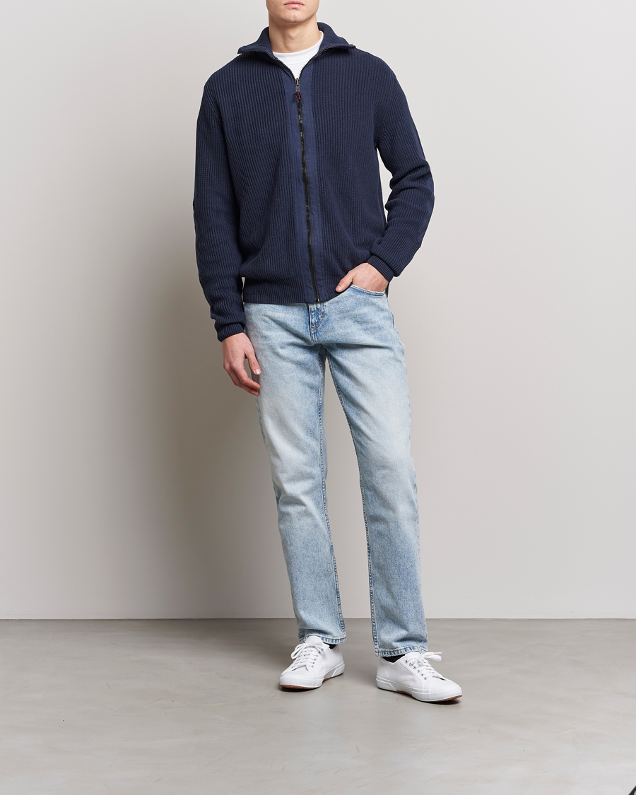 Herr | Tröjor | BOSS ORANGE | Abinero Knitted Full-Zip Dark Blue