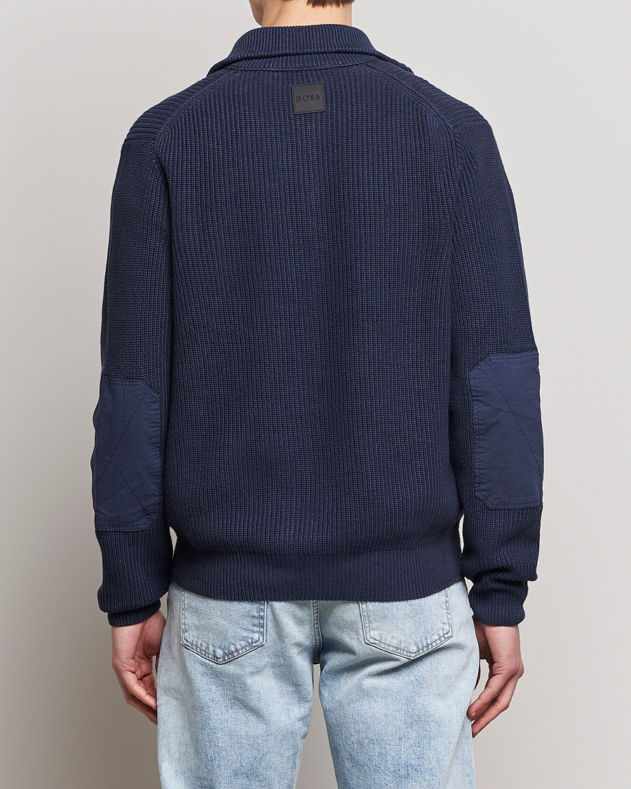 Herr | Tröjor | BOSS ORANGE | Abinero Knitted Full-Zip Dark Blue