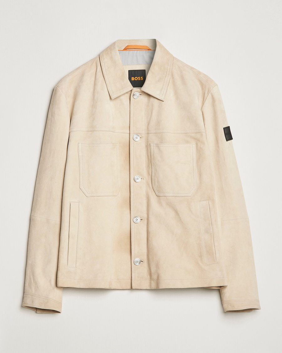 Herr | Jackor | BOSS ORANGE | Jaked Suede Jacket Light Beige