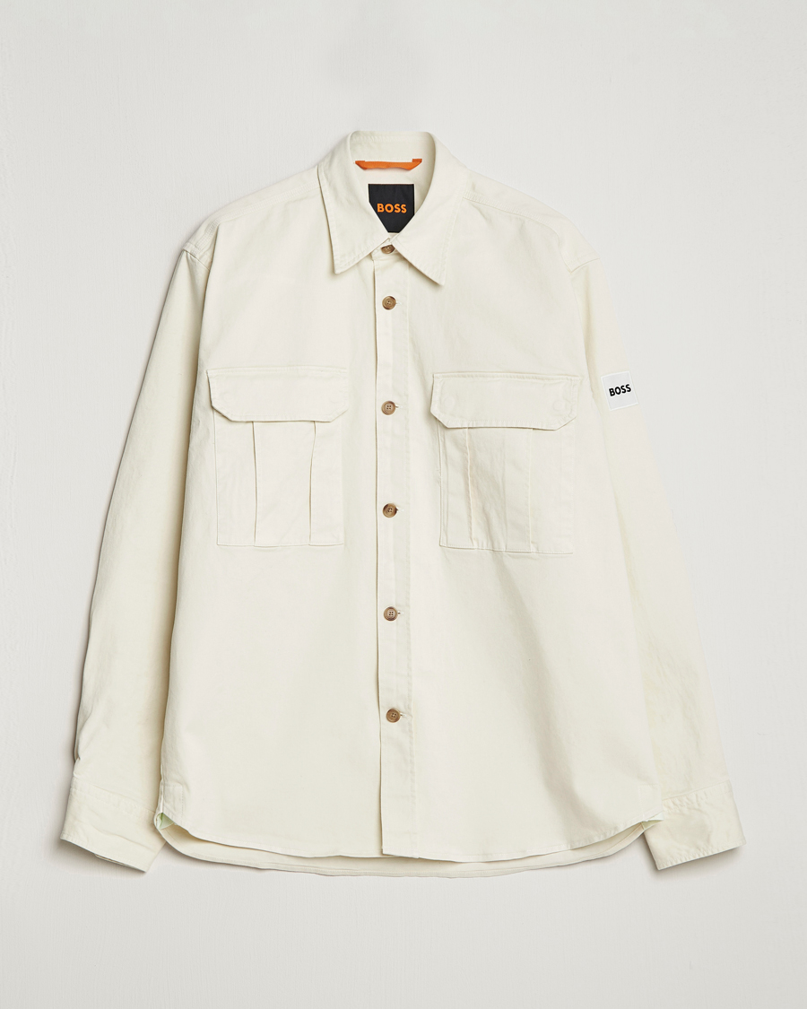 Herr | Skjortor | BOSS ORANGE | Lisel Pocket Overshirt Light Beige