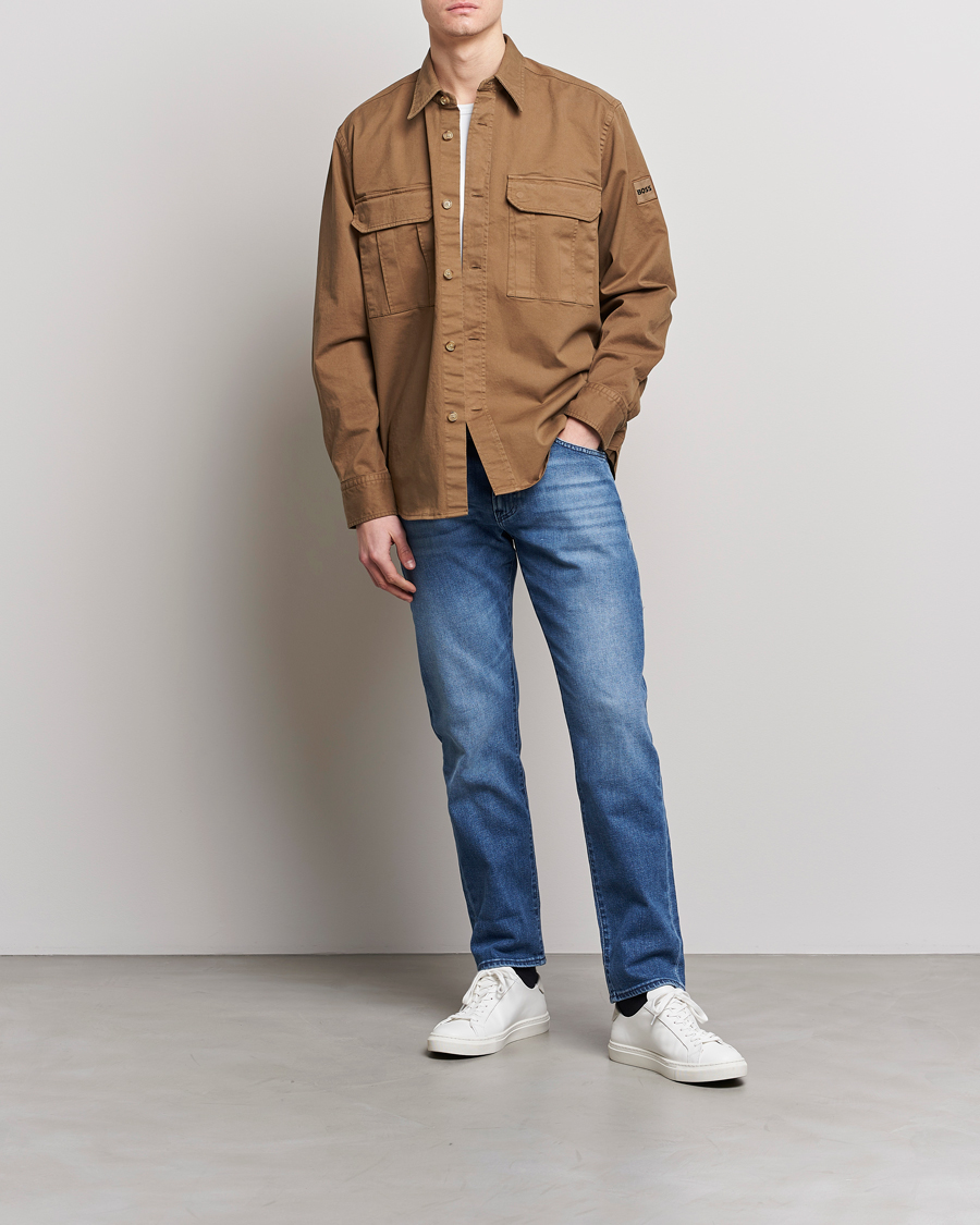 Herr | Skjortor | BOSS ORANGE | Lisel Pocket Overshirt Open Beige