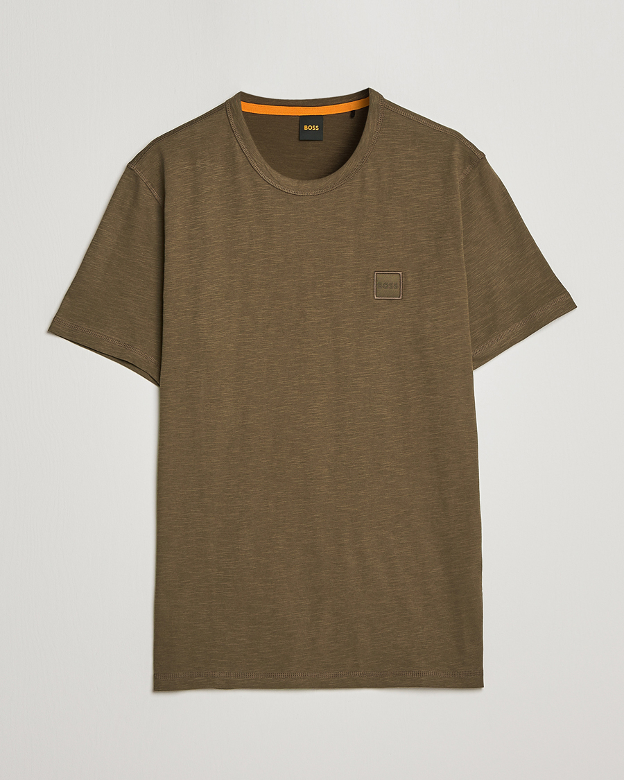 Herr | T-Shirts | BOSS ORANGE | Tegood Slub Crew Neck T-Shirt Dark Green