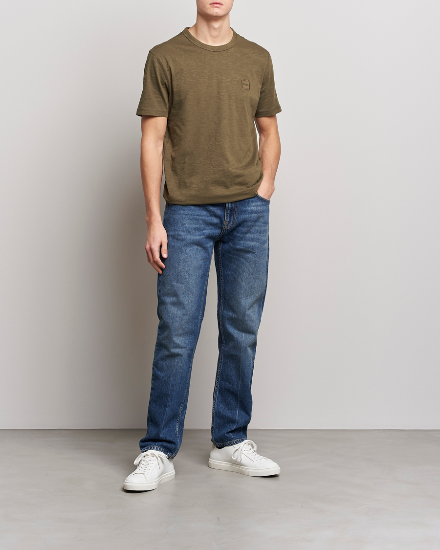 Herr | T-Shirts | BOSS ORANGE | Tegood Slub Crew Neck T-Shirt Dark Green