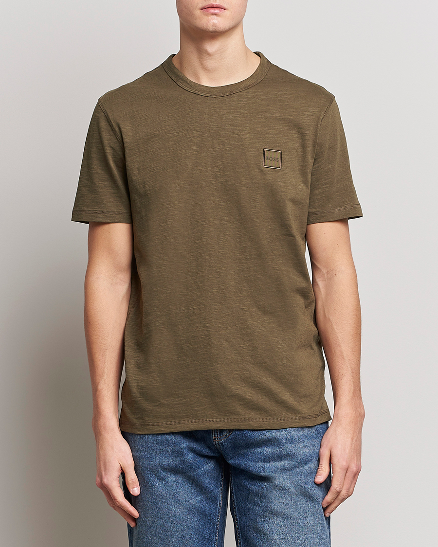 Herr | T-Shirts | BOSS ORANGE | Tegood Slub Crew Neck T-Shirt Dark Green