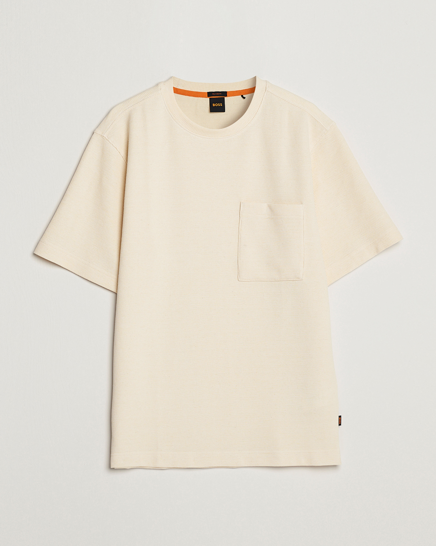 Herr | T-Shirts | BOSS ORANGE | Tempesto Knitted Crew Neck T-Shirt Light Beige