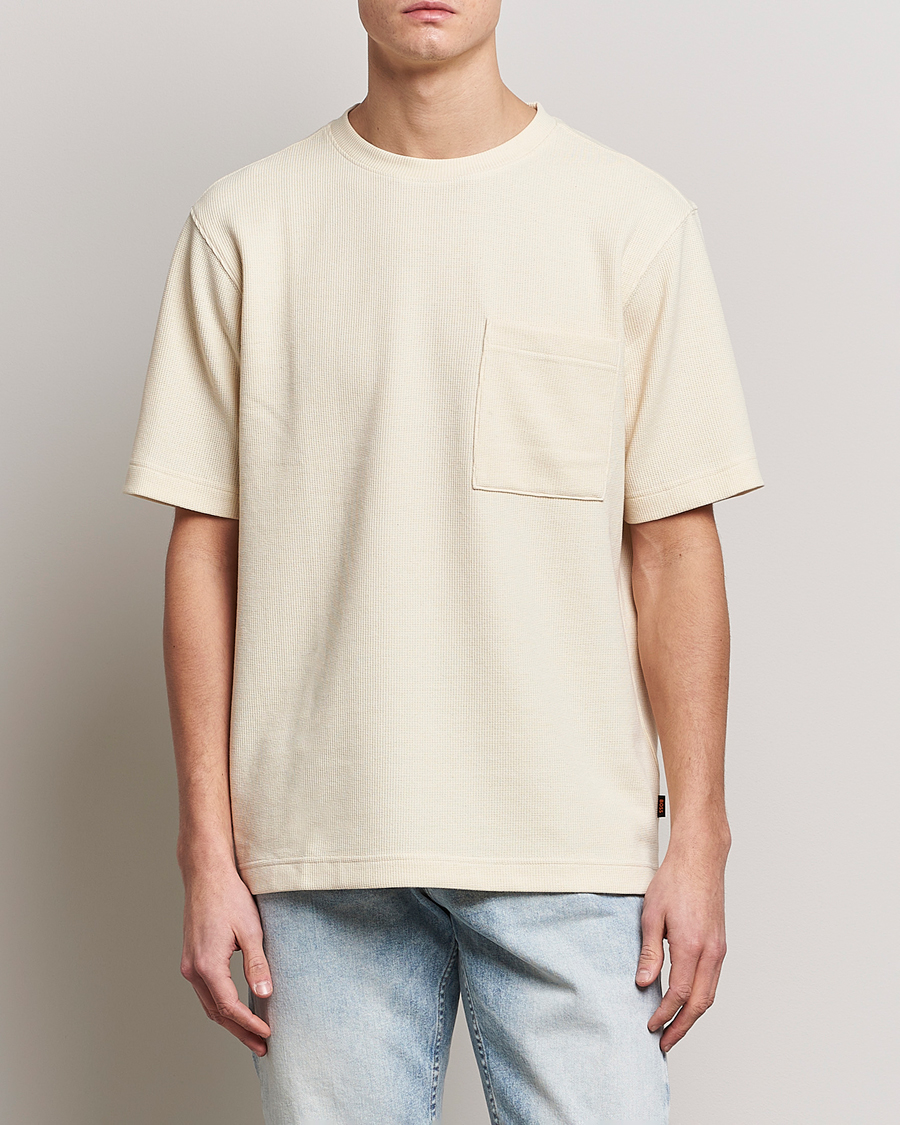 Herr | BOSS ORANGE | BOSS ORANGE | Tempesto Knitted Crew Neck T-Shirt Light Beige