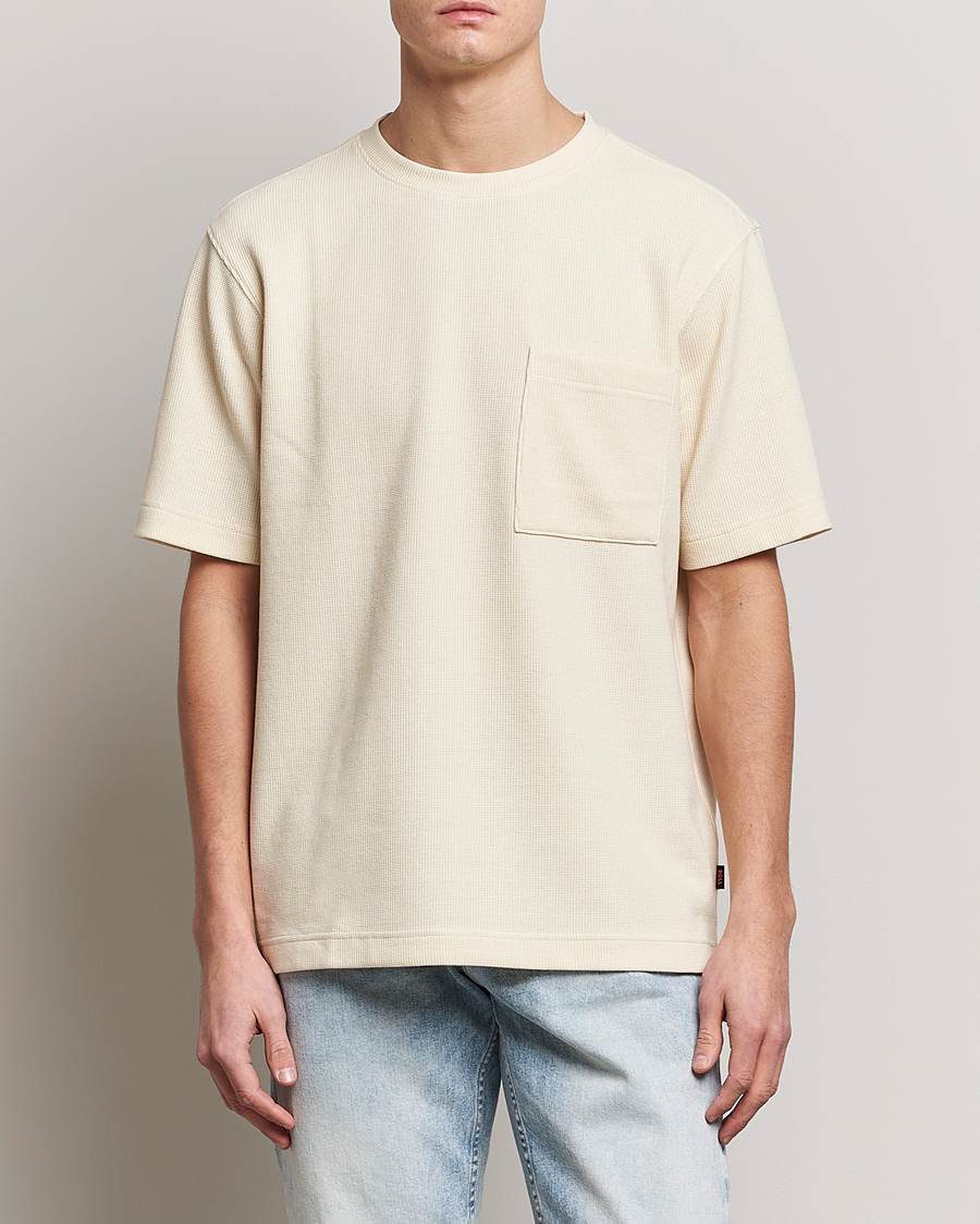Herr | T-Shirts | BOSS ORANGE | Tempesto Knitted Crew Neck T-Shirt Light Beige