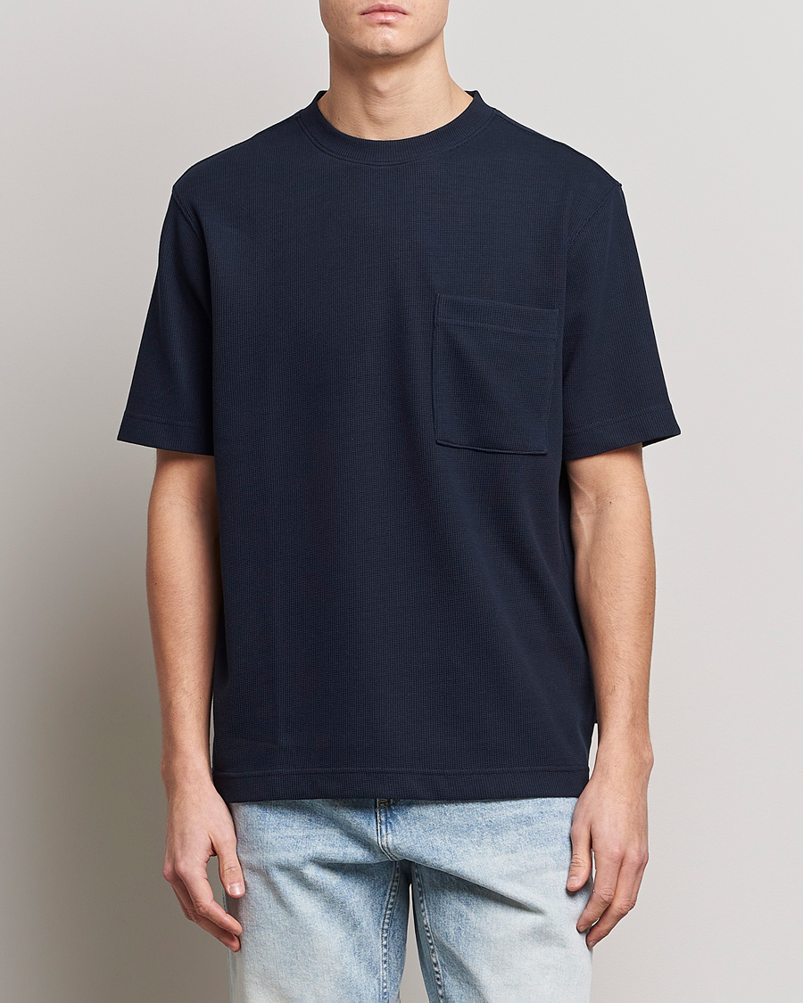 Herr | BOSS ORANGE | BOSS ORANGE | Tempesto Knitted Crew Neck T-Shirt Dark Blue