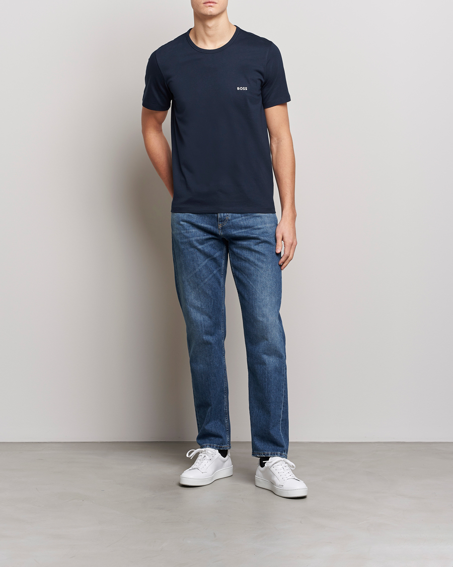 Herr | T-Shirts | BOSS BLACK | 3-Pack Crew Neck T-Shirt Navy/Green/White