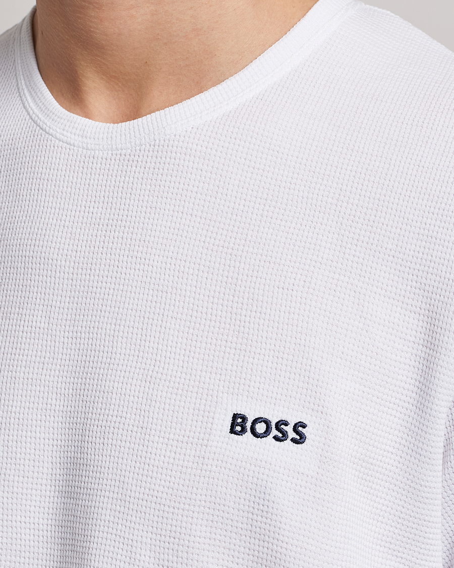 Herr | T-Shirts | BOSS BLACK | Waffle Logo Crew Neck T-Shirt Open White