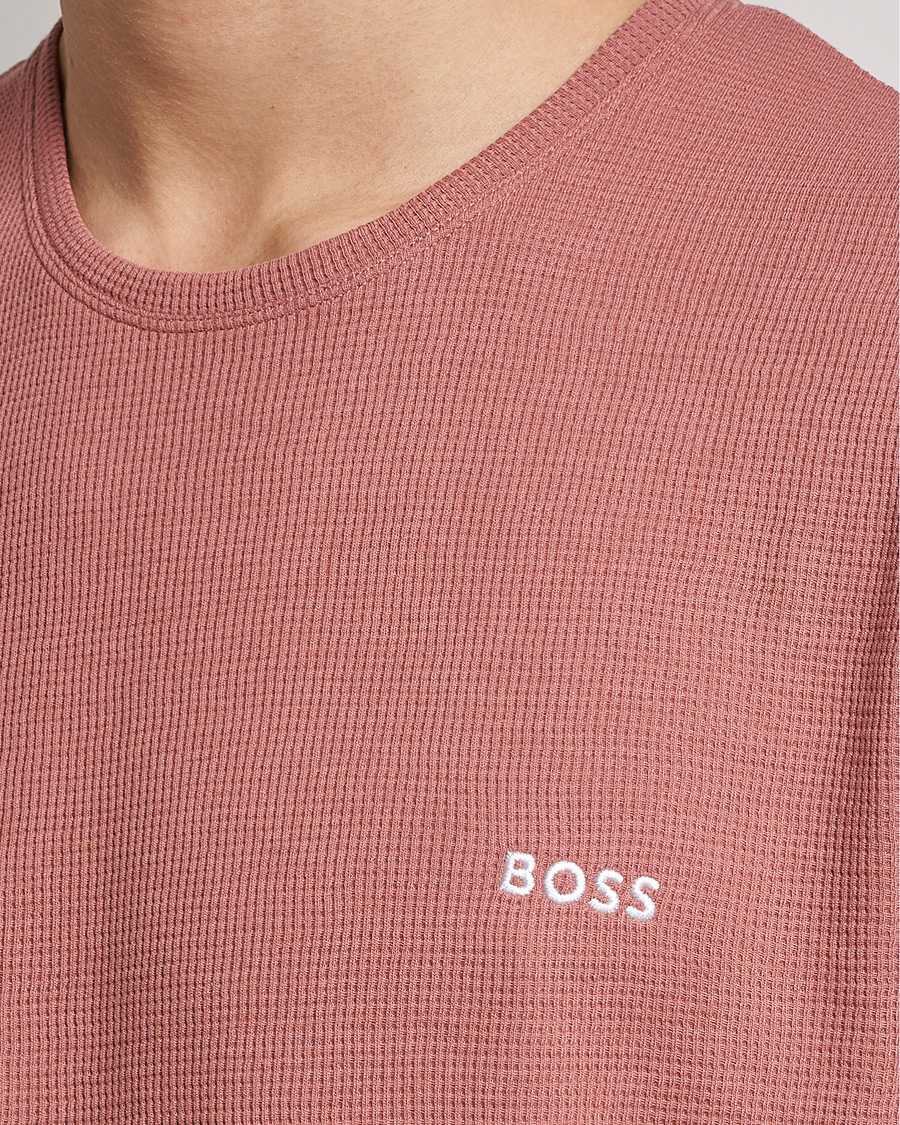 Herr | T-Shirts | BOSS BLACK | Waffle Logo Crew Neck T-Shirt Open Pink