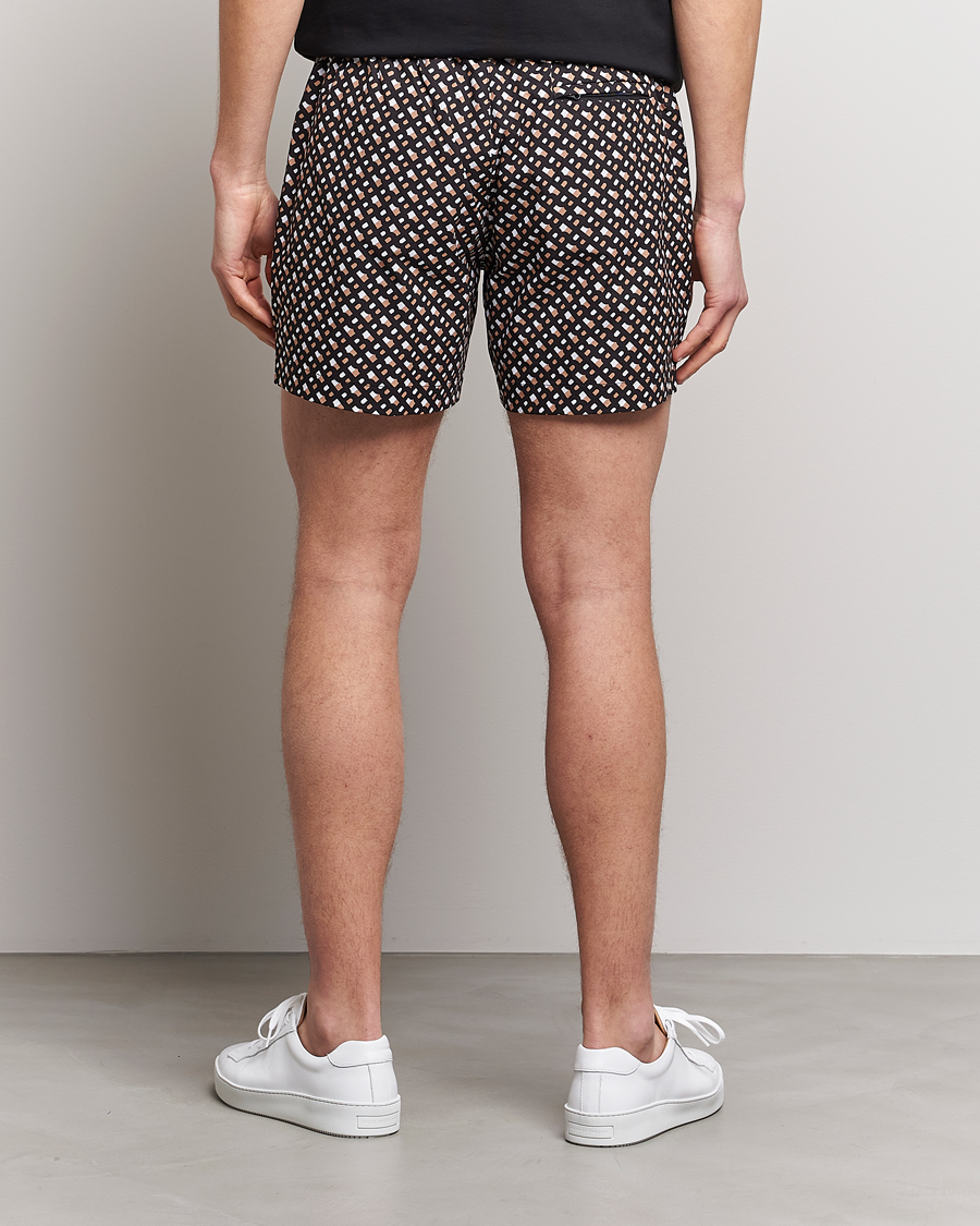 Herr | Badbyxor | BOSS BLACK | Manu Monogram Logo Swimshorts Black