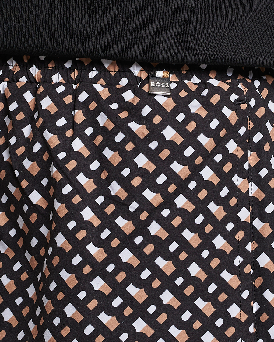Herr | Badbyxor | BOSS BLACK | Manu Monogram Logo Swimshorts Black
