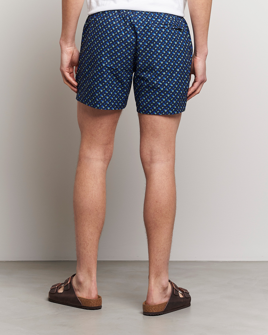 Herr | Badbyxor | BOSS BLACK | Manu Monogram Logo Swimshorts Dark Blue